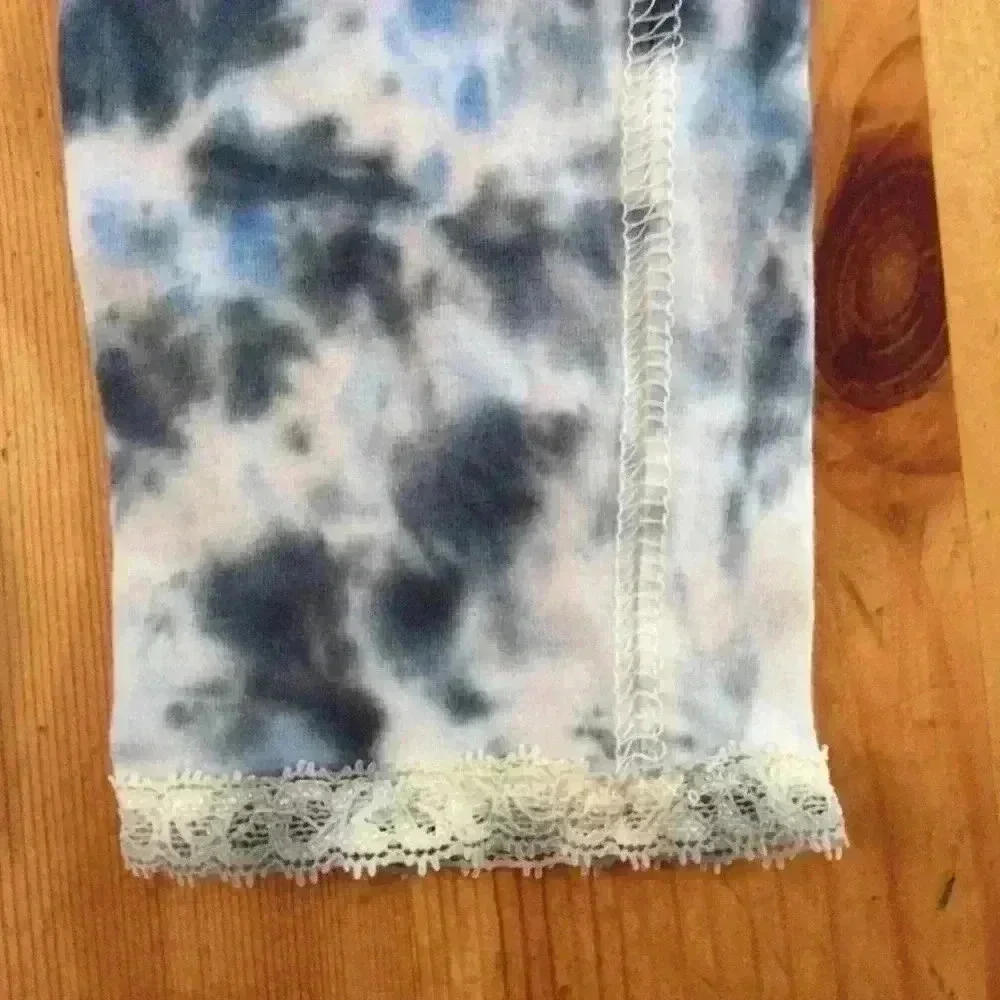 NWOT Tie dye set with Gap Kids leggings lace trim blue black girls S